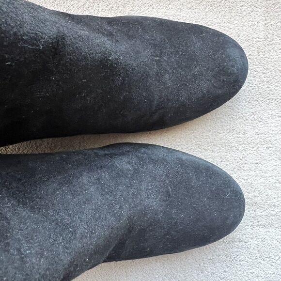 Cole Haan Cora Black Suede Wedge Heel Tall Boots Side Zip D38352 Women’s 8.5 M - Picture 12 of 16